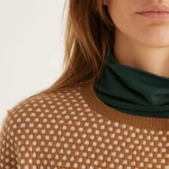 ROSSO35 Textured Waffle Knit in Camel