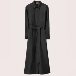 ROSSO35 Wool Flannel Dress in Dark Grey