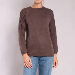 Round Neck Jumper in Chocolate | Collen & Clare