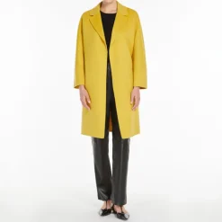S MaxMara Arona Wool Coat in Yellow