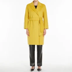 S MaxMara Arona Wool Coat in Yellow