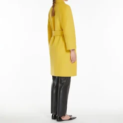 S MaxMara Arona Wool Coat in Yellow