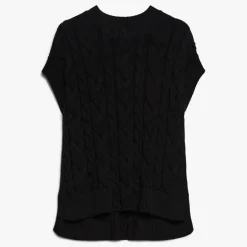 S MAXMARA Eric Cable Knit Cotton Top in Black