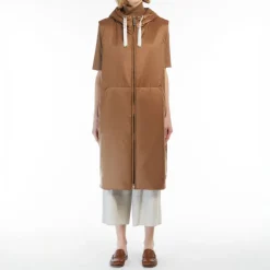 S MaxMara Greengil Water Repellent Canvas Gilet in Caramel
