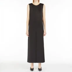 S MAXMARA Moriana Viscose Blend Satin Jumpsuit in Black