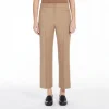 S MAXMARA Zemira Cotton Cover Trousers in Camel