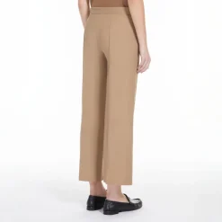 S MAXMARA Zemira Cotton Cover Trousers in Camel