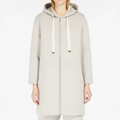 S MAXMARA Zurca Viscose Jersey Jacket in Ecru