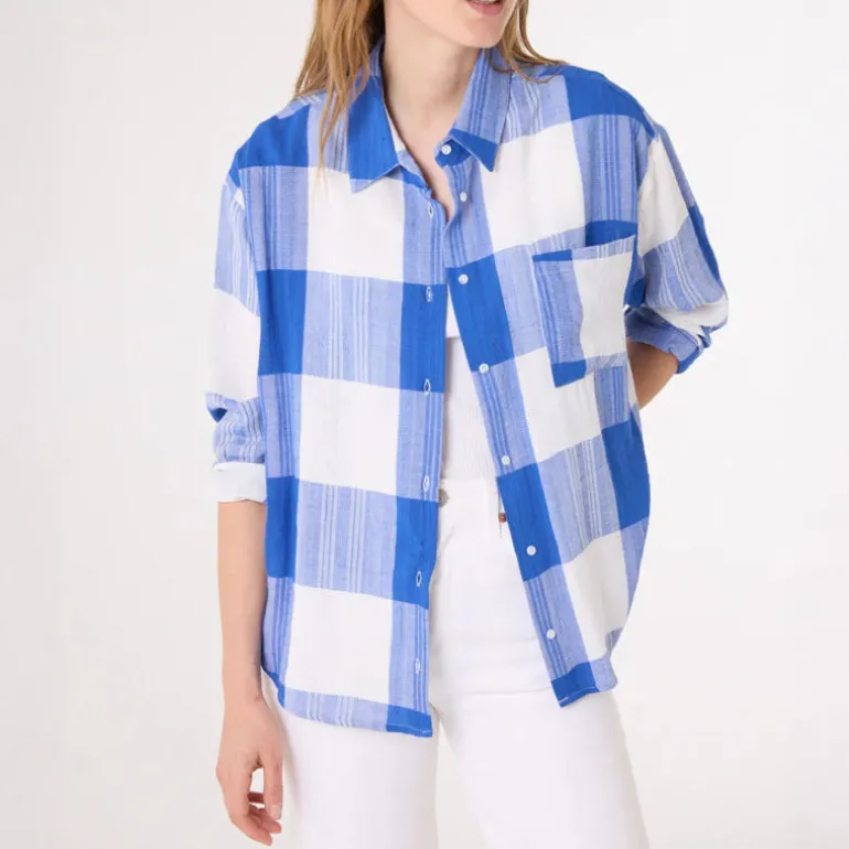 SACRECOEUR Elisa Shirt in Blue Check