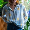 SACRECOEUR Elisa Shirt in Blue/Yellow
