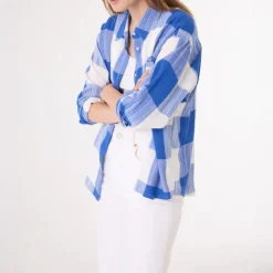 SACRECOEUR Elisa Shirt in Blue Check