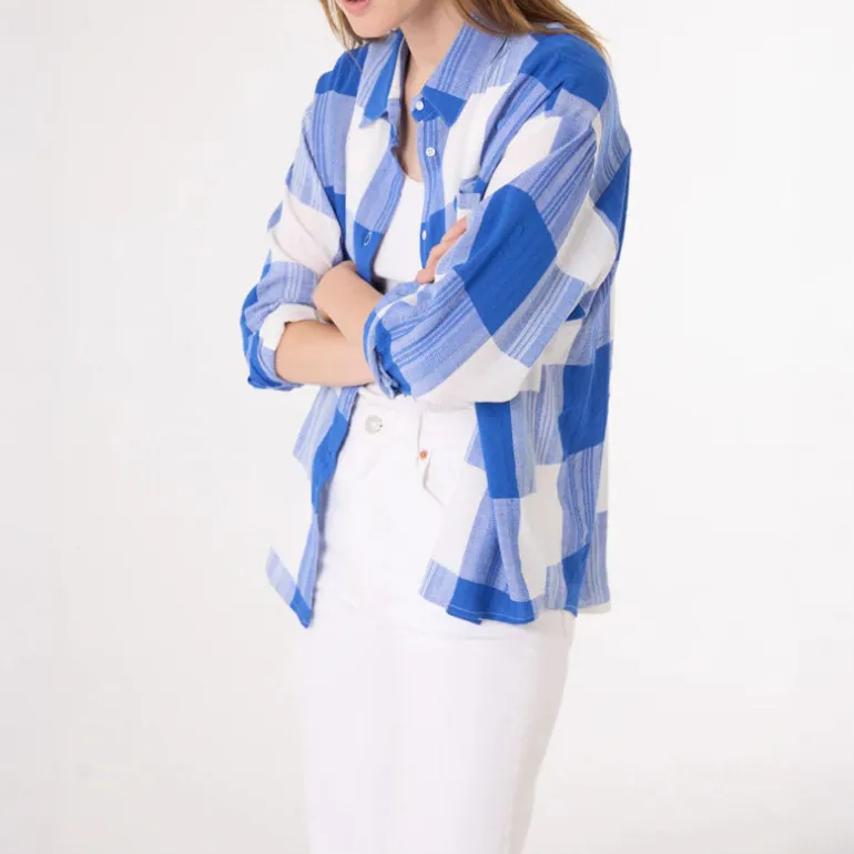 SACRECOEUR Elisa Shirt in Blue Check