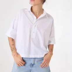 SACRECOEUR Jodie Boxy Shirt in White