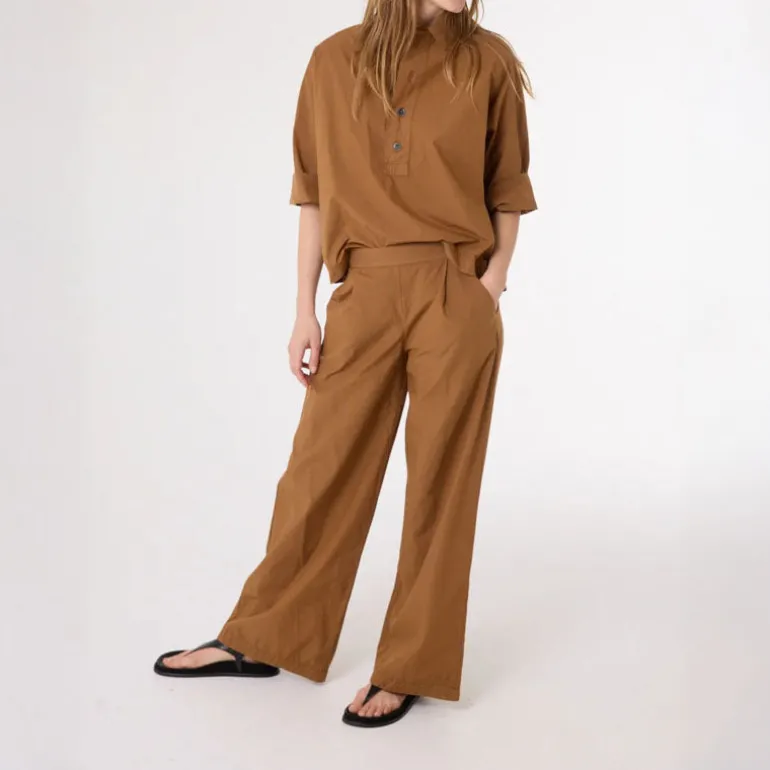 SACRECOEUR Jodie Boxy Shirt in Brown