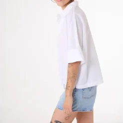 SACRECOEUR Jodie Boxy Shirt in White
