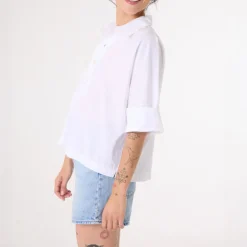 SACRECOEUR Jodie Boxy Shirt in White
