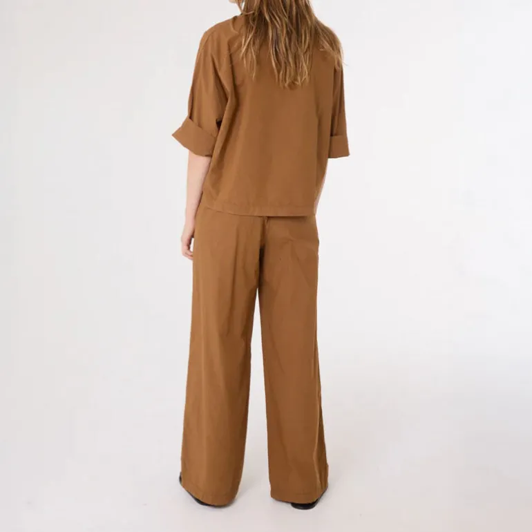 SACRECOEUR Jodie Boxy Shirt in Brown