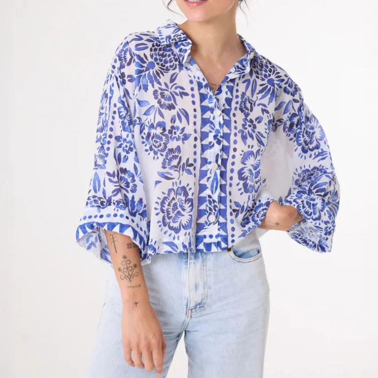 SACRECOEUR Laelia Shirt in Blue Mix