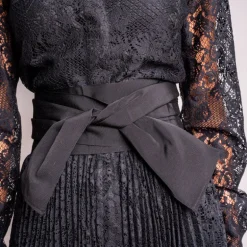 SARA ROKA Toscala85 Lace Maxi Dress in Black