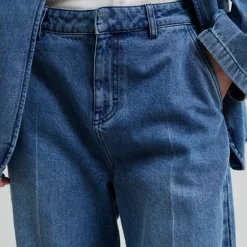 SECOND FEMALE Everly Denim Jeans in Blue Denim