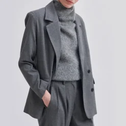 Second Female Holsye Blazer in Grey Melange | Collen & Clare