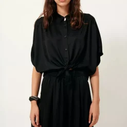 SESSUN Alfassa Night Tied Blouse in Black