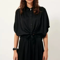 SESSUN Isla Night Wide Leg Elastic Pants in Black