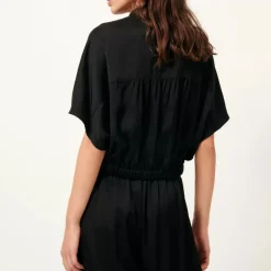 SESSUN Isla Night Wide Leg Elastic Pants in Black