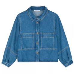 SESSUN Leone Surchemise Manches Ballon in Denim Blue