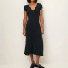 SESSUN Nea Buttoned Midi Dress in Moonless