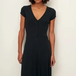SESSUN Nea Buttoned Midi Dress in Moonless
