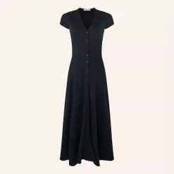SESSUN Nea Buttoned Midi Dress in Moonless
