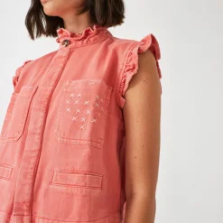 SEVENTY & MOCHI Dear Pablo Waistcoat in Mineral Red