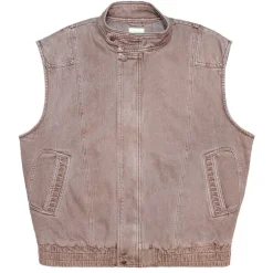 Seventy & Mochi Sleeveless Oversized Juno Jacket in Washed Mocha