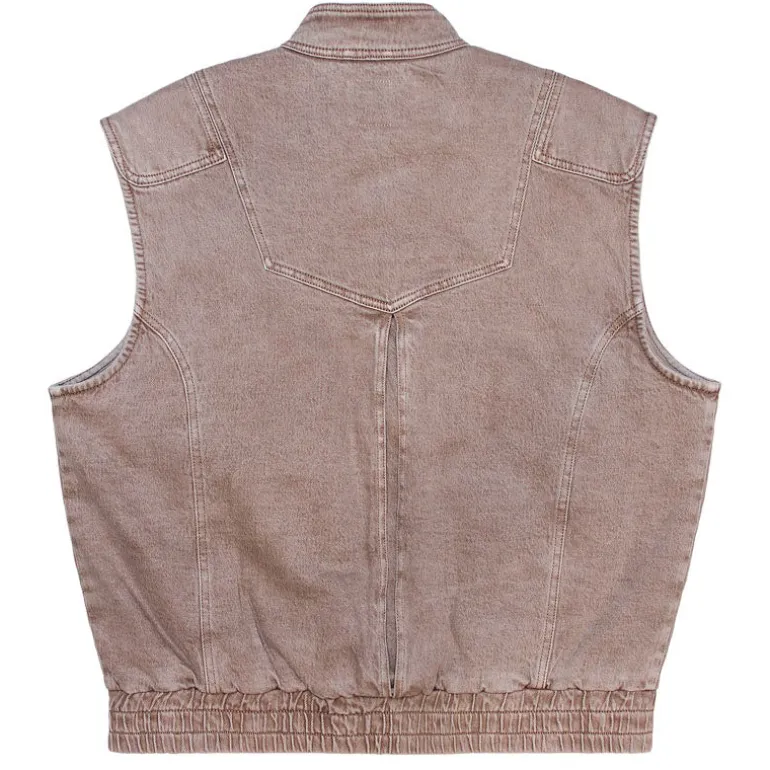 Seventy & Mochi Sleeveless Oversized Juno Jacket in Washed Mocha