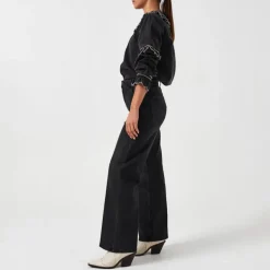 Seventy and Mochi Elodie Full Length Jean in Vintage Black