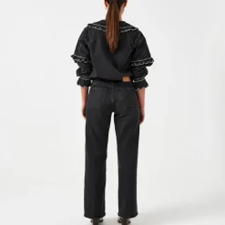 Seventy and Mochi Elodie Full Length Jean in Vintage Black