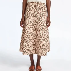 Sierra Cotton Skirt in Leopard Print | Collen & Clare