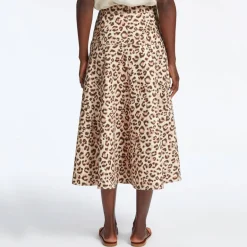 Sierra Cotton Skirt in Leopard Print | Collen & Clare