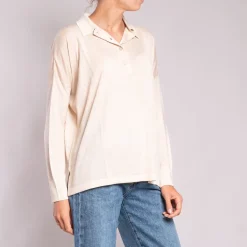 Silk & Cashmere Shirt in Light Oat | Collen & Clare