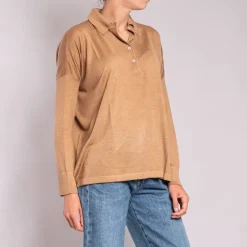 Silk & Cashmere Shirt in Caramel | Collen & Clare