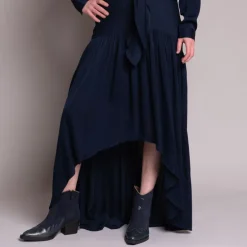Silk95five Palm Royale Skirt in Navy