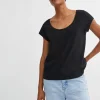SKALL Andy Wide Neck Tee in Black