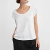 SKALL Andy Wide Neck Tee in Optic White