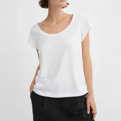 SKALL Andy Wide Neck Tee in Optic White
