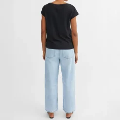 SKALL Andy Wide Neck Tee in Black