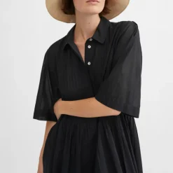 SKALL Dot Shirt Dress in Black