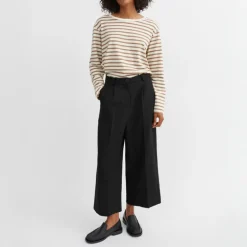SKALL Loui Oversized Blouse in Light Brown/White Stripe