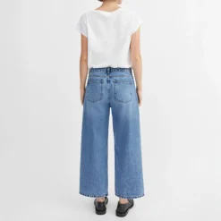 SKALL Taylor Cropped Jeans in Worn Mid Blue