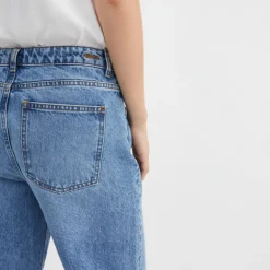 SKALL Taylor Cropped Jeans in Worn Mid Blue